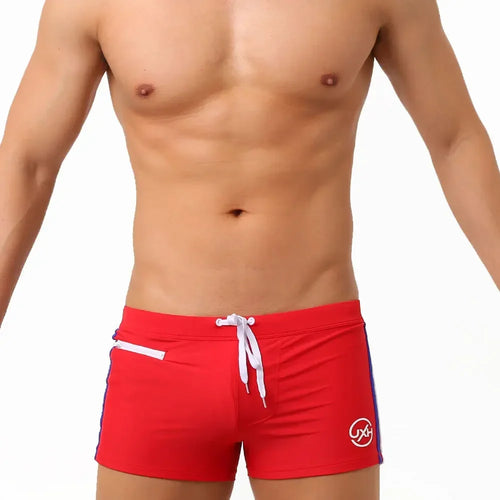 Sexy Swimsuit Beach Quick Drying Trunks Men Swimwear with Zipper