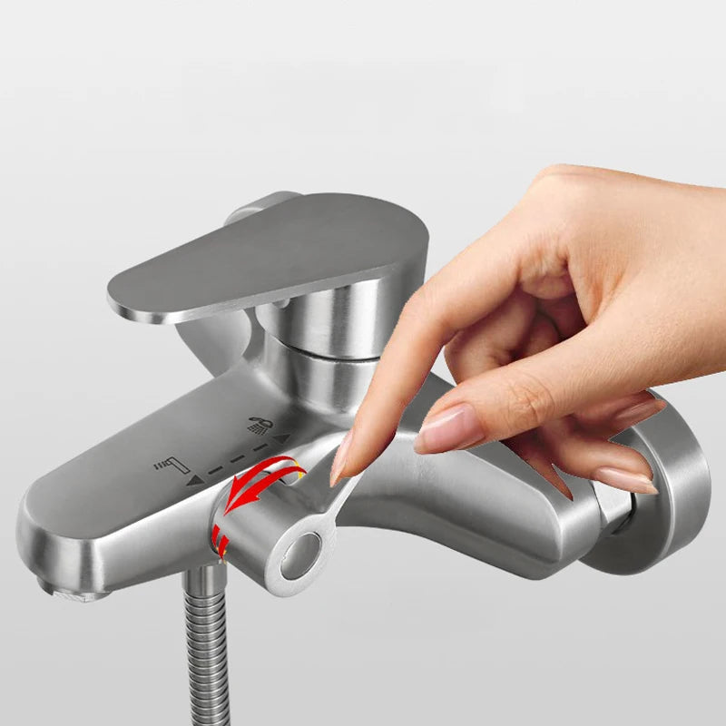 Bathroom Shower Faucet 304 Stainless Steel Mixer Tap Hot and Cold