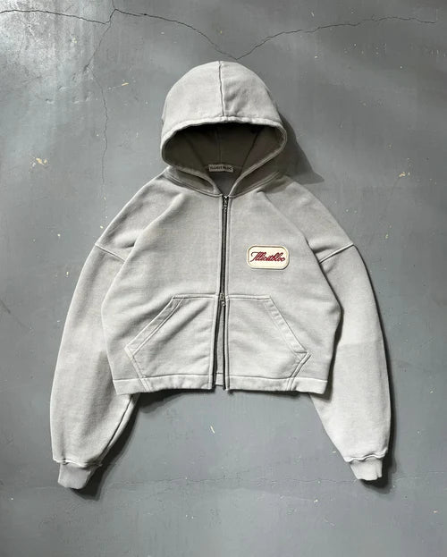 Casual Fashion American Solid Color Cotton Oversized Sweatshirt Men