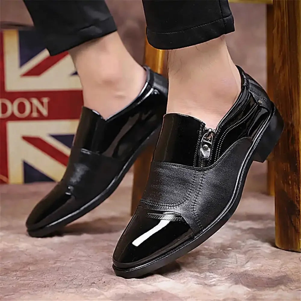 Number 45 Mid-heeled Mens Brown Dress Shoes Men's Sports Shoes Black
