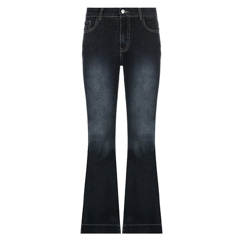 CIBBAR y2k Flare Jeans Casual Low Rise Cute Trousers Aesthetic