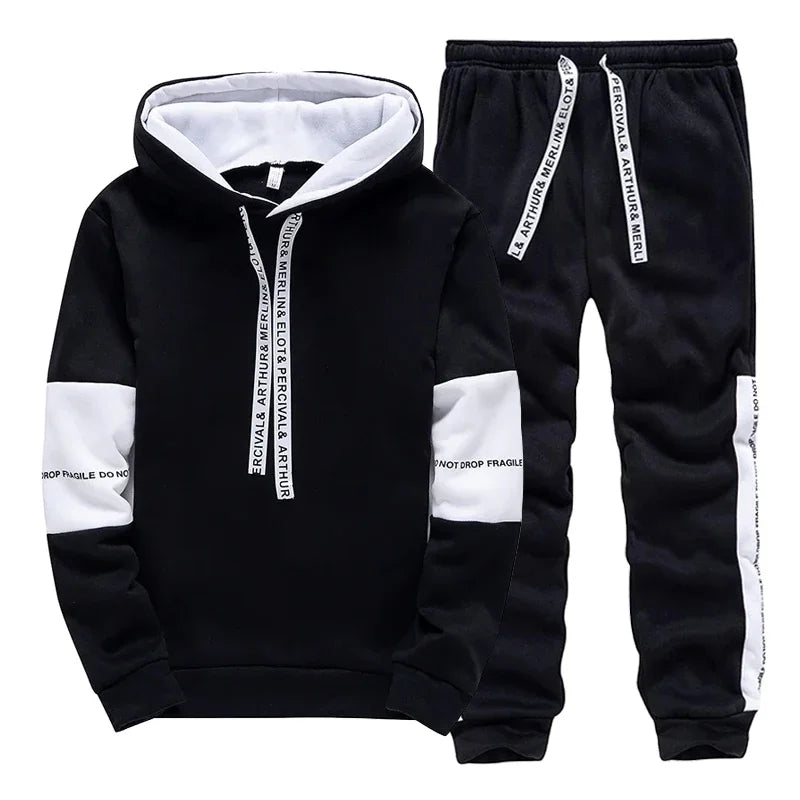 2025 Winter Hoodie Sets Men Tracksuit Casual Hoodies Sweatshirt Piece