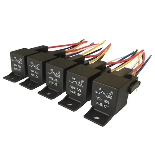 5Pcs Waterproof Automotive Relay 12V 24V 5Pin 40A Car Relay with Black