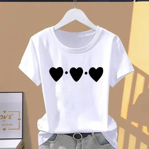Women Print Floral Sports Fashion Casual Explosive Short Sleeve