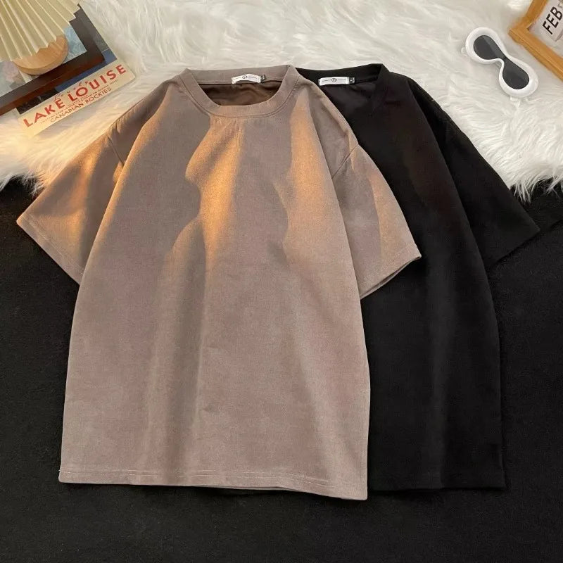 T Shirt for Men Loose Crew Neck Oversized T-shirt Men's Korean Y2k