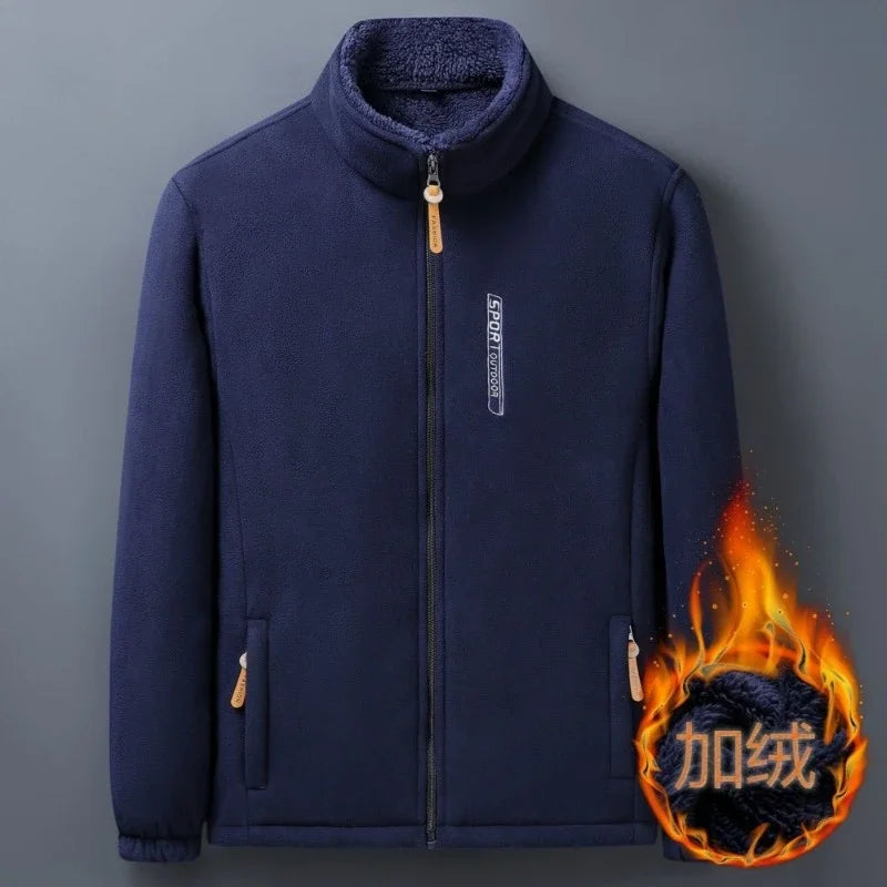 Winter Men Outdoor Fleece Jacket Casual Polar Fleece Cold-Proof