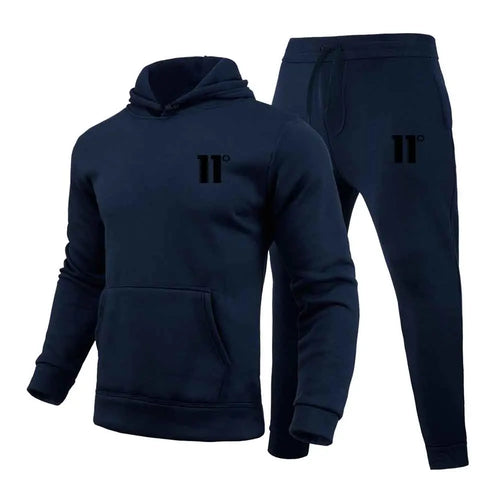 Fashion 11 Print Tracksuit for Men Hooded Sweatshirt and Sweatpants