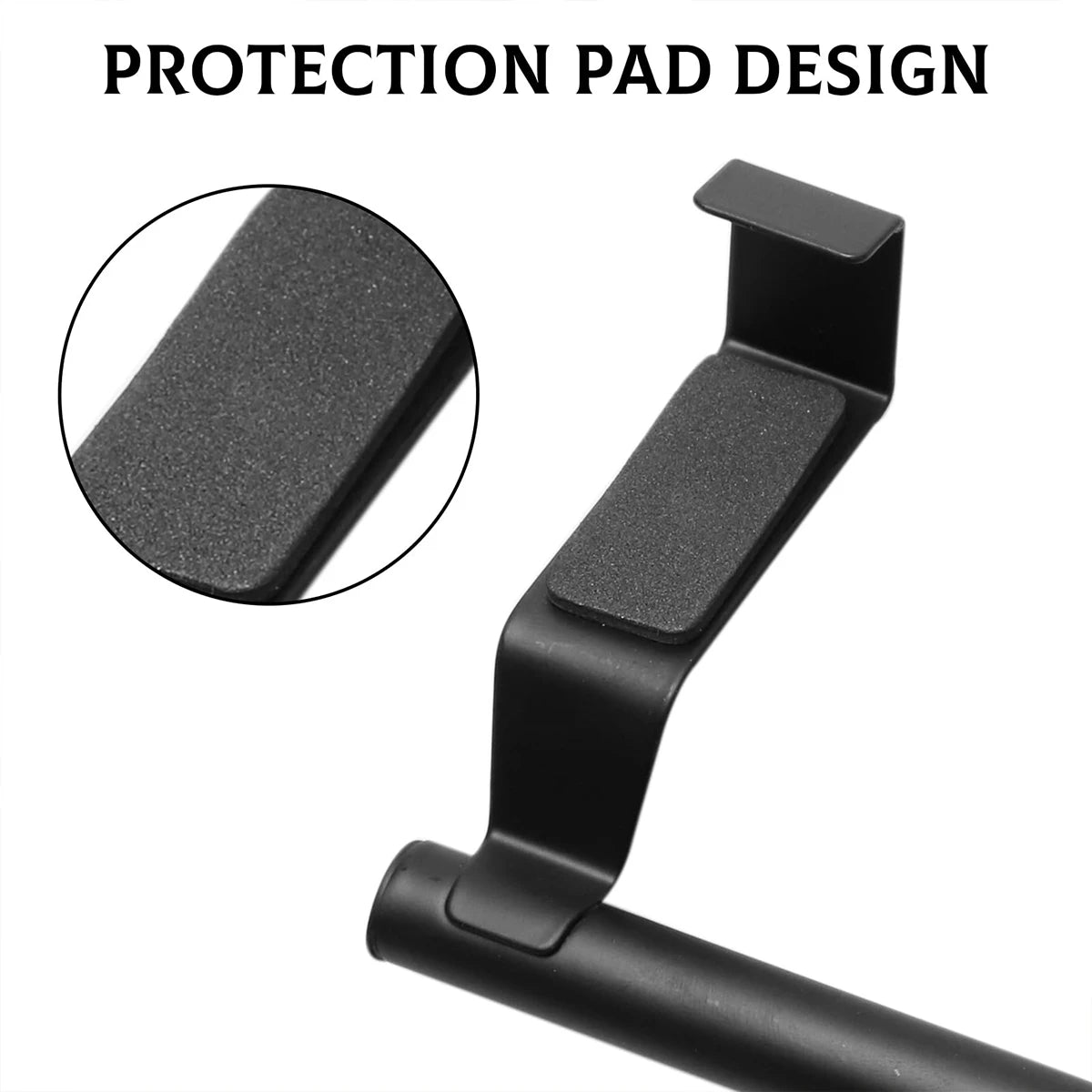 Black Towel Rack No Drilling 23CM Hanging Kitchen Towel Rack Cabinet
