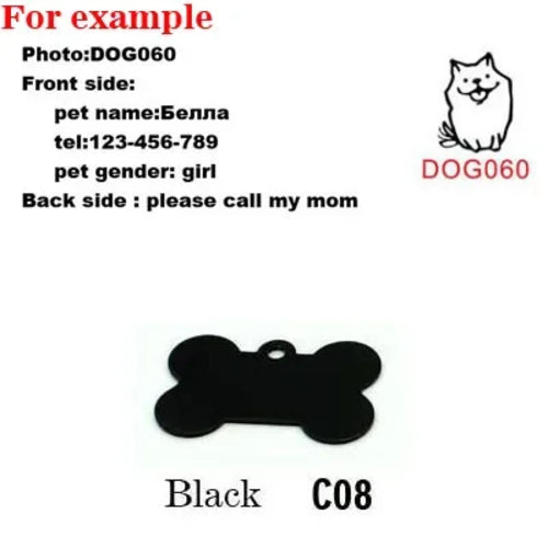 2pcs/lot Pet Dog Cat ID Name Tag Identification Pet Collar Kitten