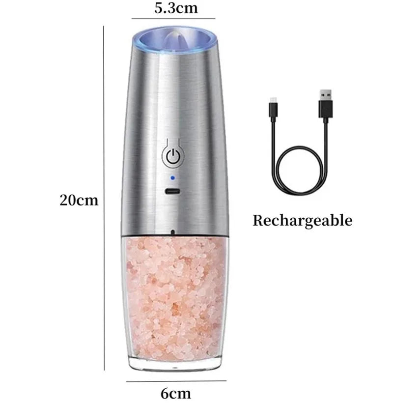 2PCElectric Pepper Grinder Salt And Pepper Grinder USB Rechargeable