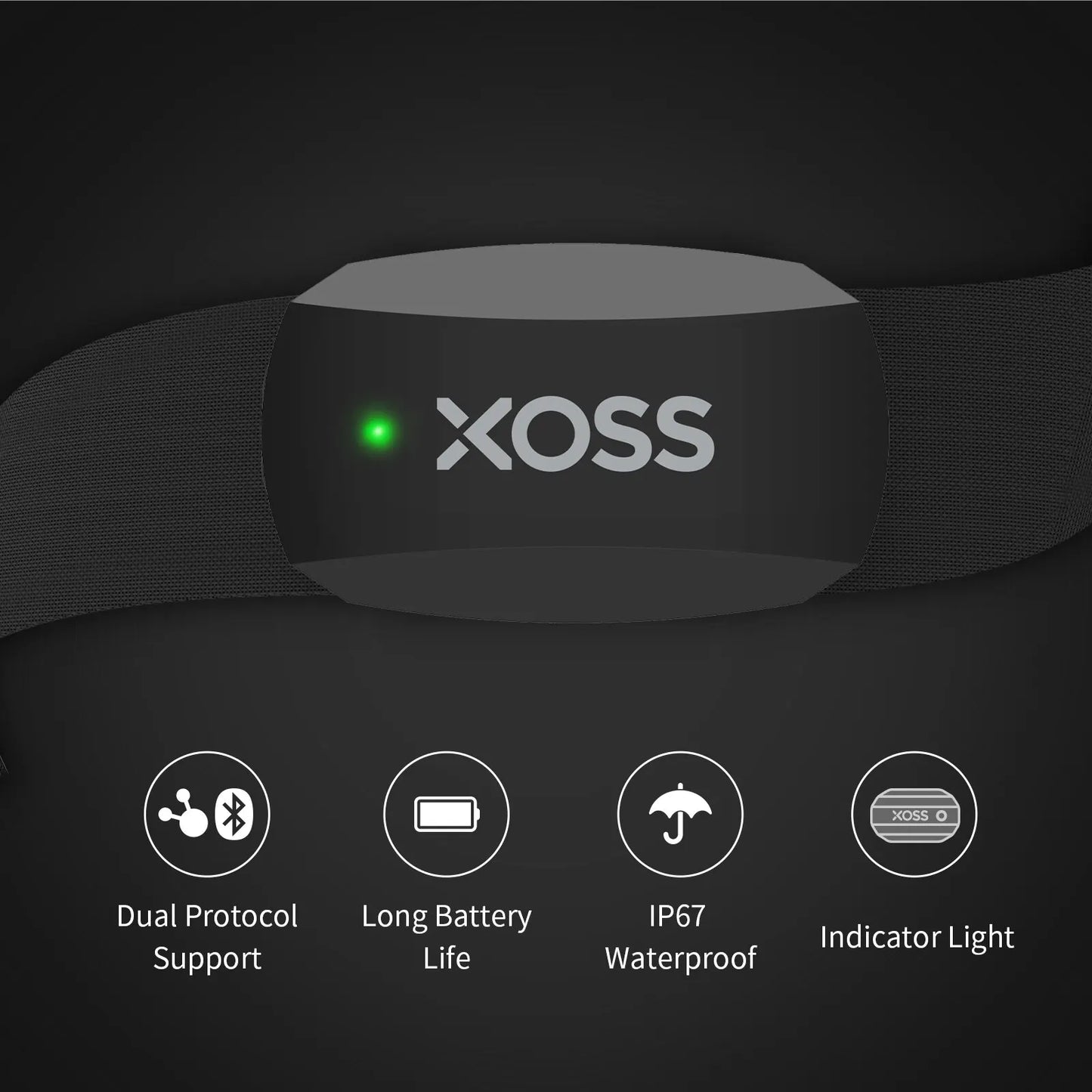 XOSS X2 Chest Strap Heart Rate Monitor for Cycling, Running, Hiking,