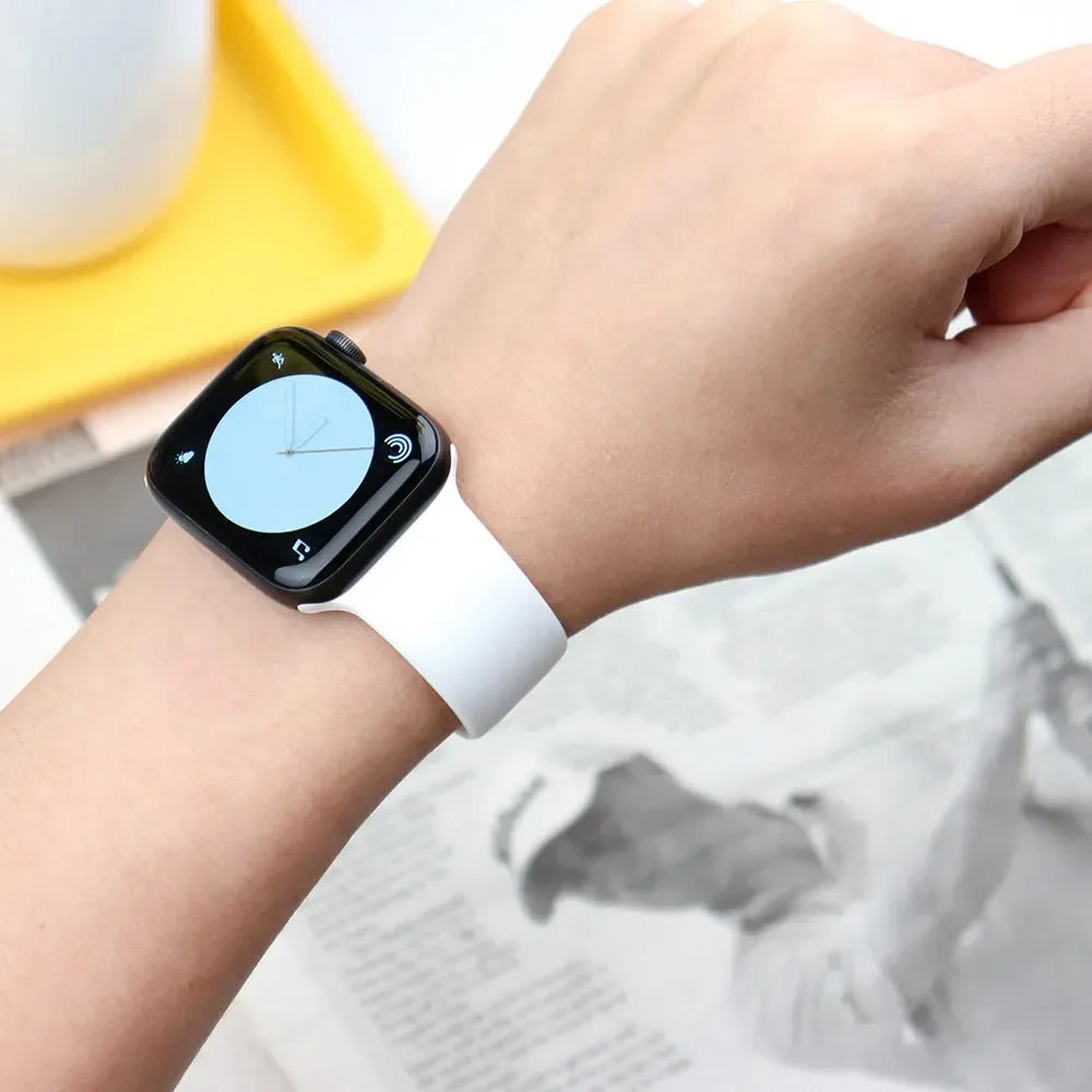 Silicone Band For Apple Watch strap 44mm 45mm 40mm 41mm 42-38mm 45 mm