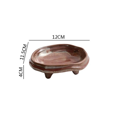 Vintage Ceramic Dinner Plate Creative Irregular High Foot Sushi Plate