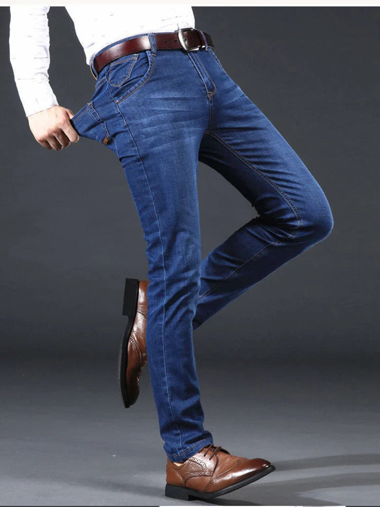 New Men Light Luxury Stretch Slim Fit Pants Comfortable Soft Business