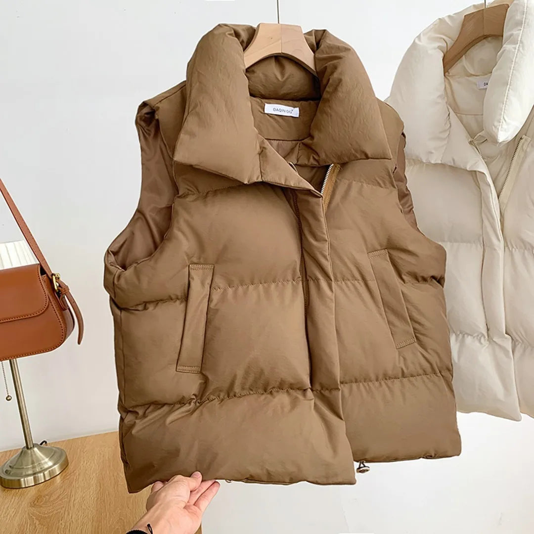 Women Fashion Autumn New 2024 Stand Collar Elegant Down Coats Warm