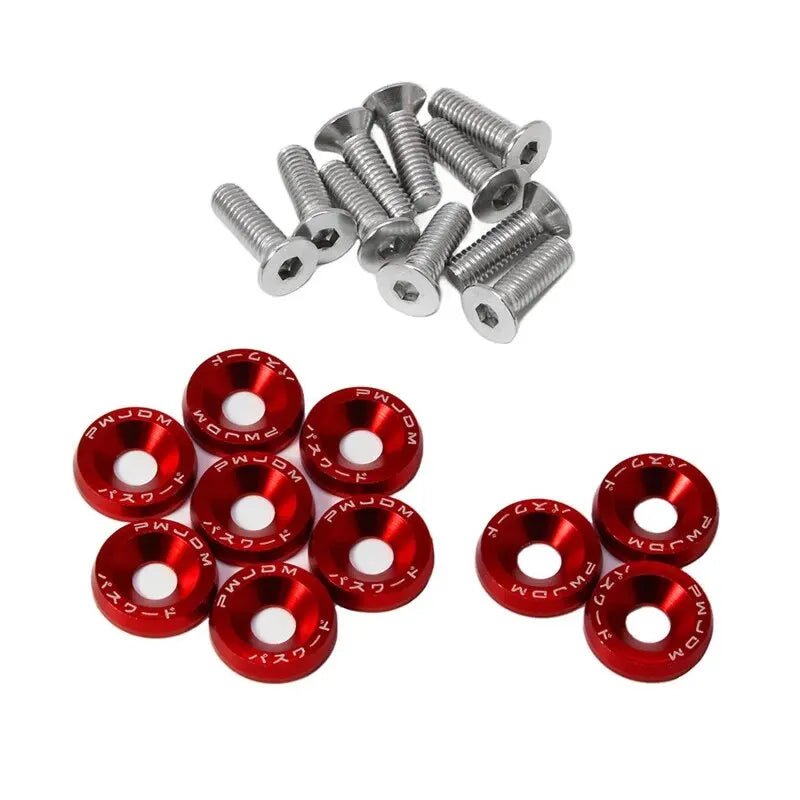 10 PCS M6 Car Modified Fasteners Fender Washer Bumper Engine Concave