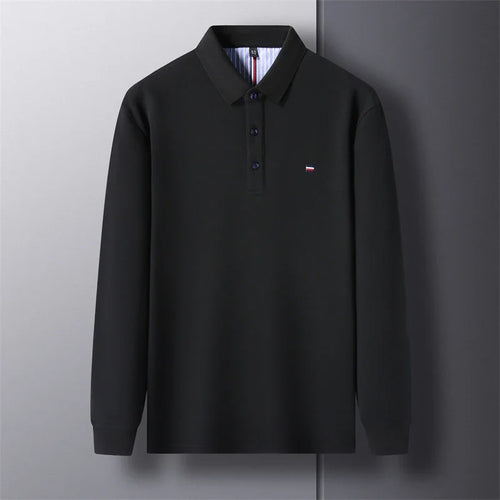 New Men's Casual and Fashionable Embroidered Long Sleeved Polo Shirt