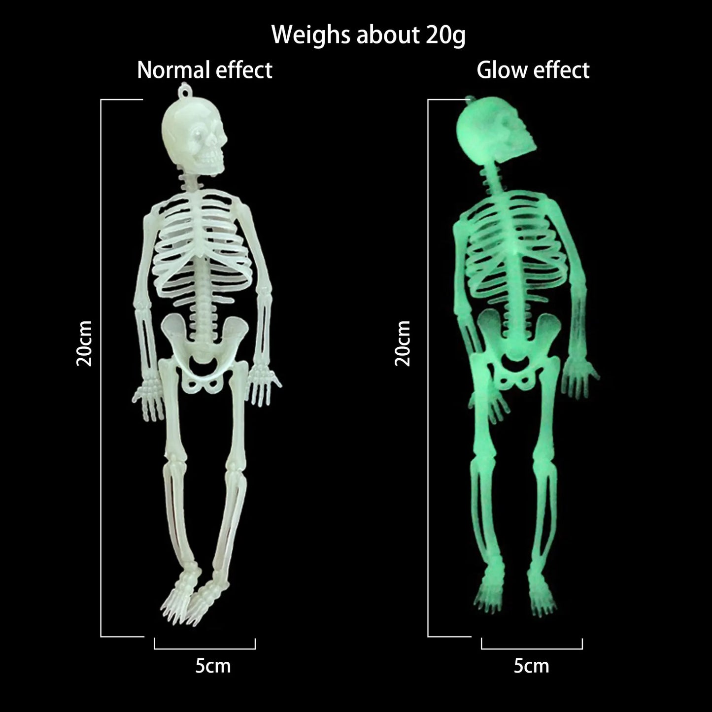 90cm Halloween Skeleton Decoration Human Shape Luminous Full Body Poseable Movable Skeleton Outdoor Haunted House Party DIY Prop