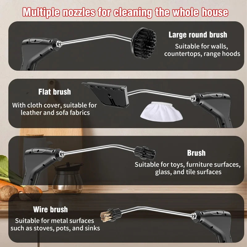 Handheld High Pressure High Temperature Household Steam Cleaner For