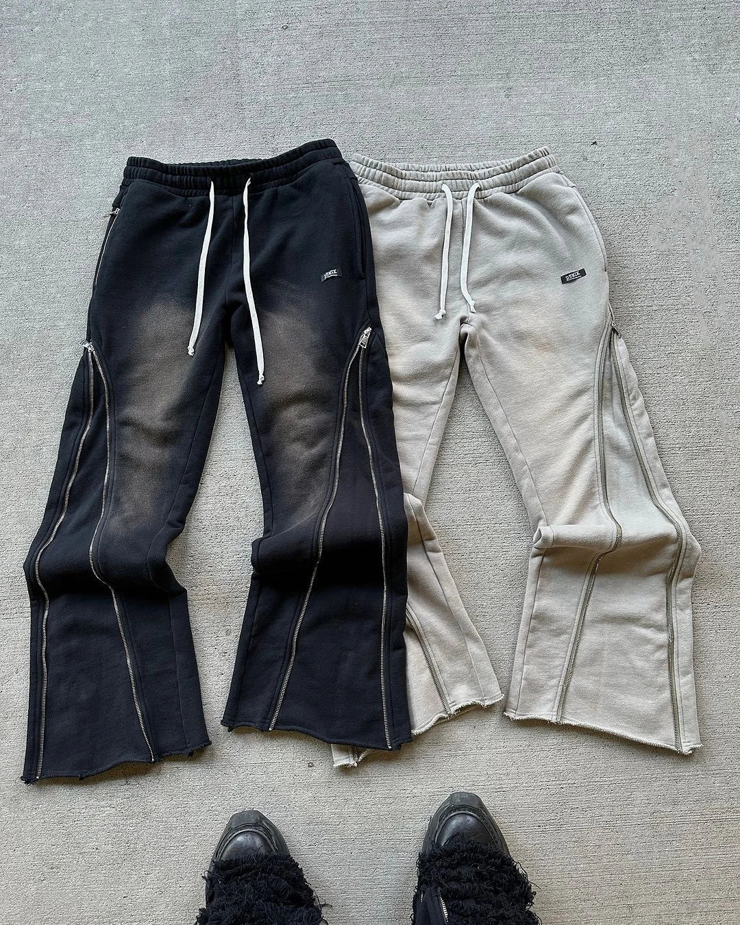 Streetwear Baggy Casual Pants Y2K Retro Zipper Decoration Sweatpants