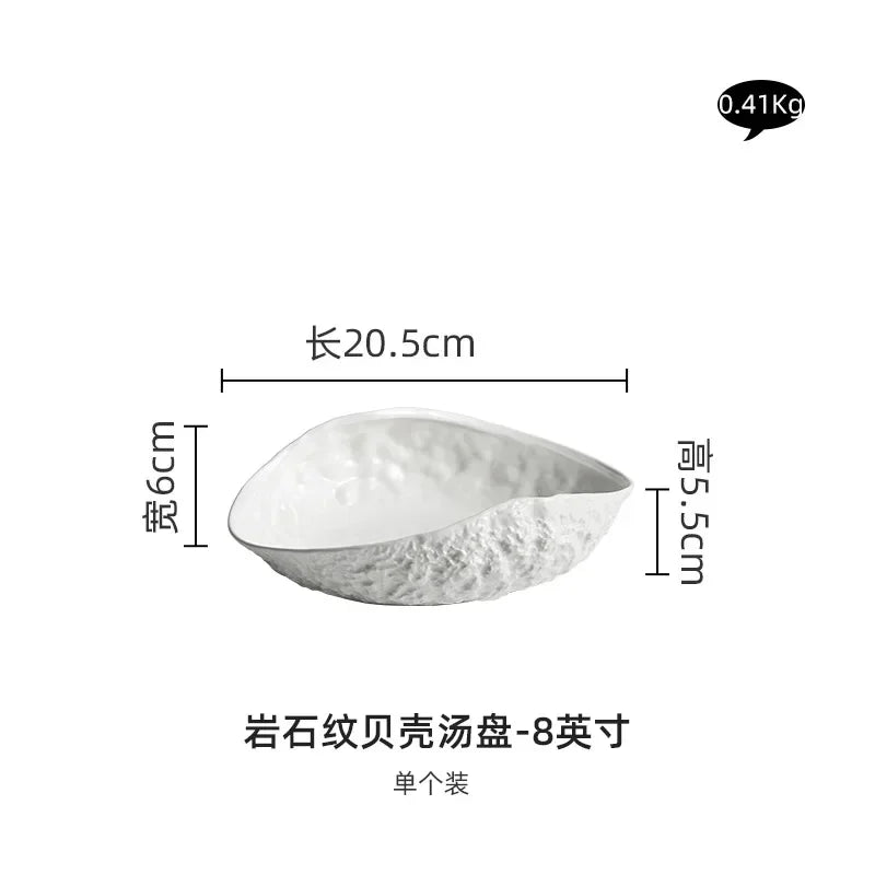 Creative White Plate Ceramic Tableware Restaurant Pasta Plate