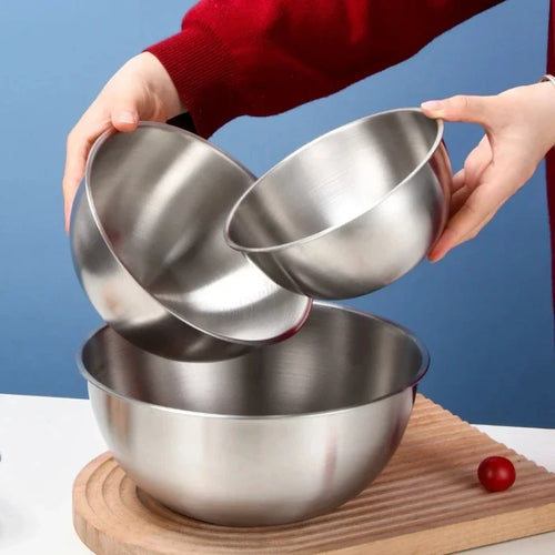 3PCS Stainless steel cooking bowl, household scale bowl, thickened