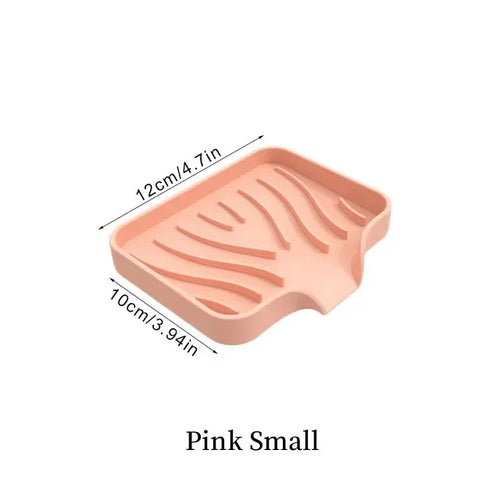 1-Pack Silicone Drain Soap Box Kitchen Bathroom Anti-slip Sink Tray
