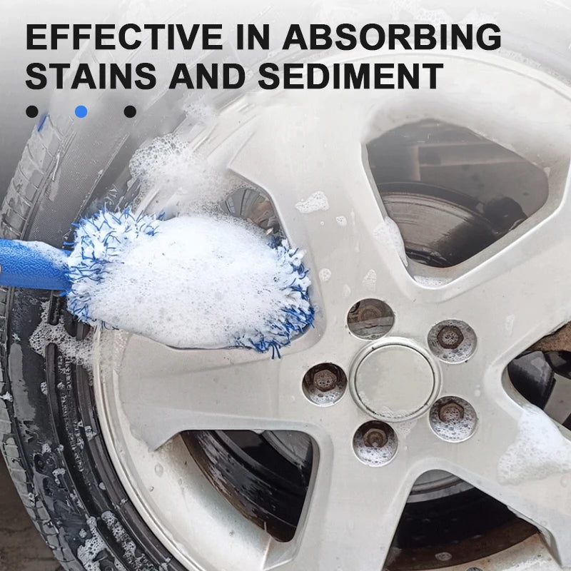 SEAMETAL Car Cleaning Brush Car Wash Portable Plush Wheel Tire Rim