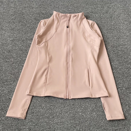 athletic slim fit quick drying zipper running jacket women dryfit
