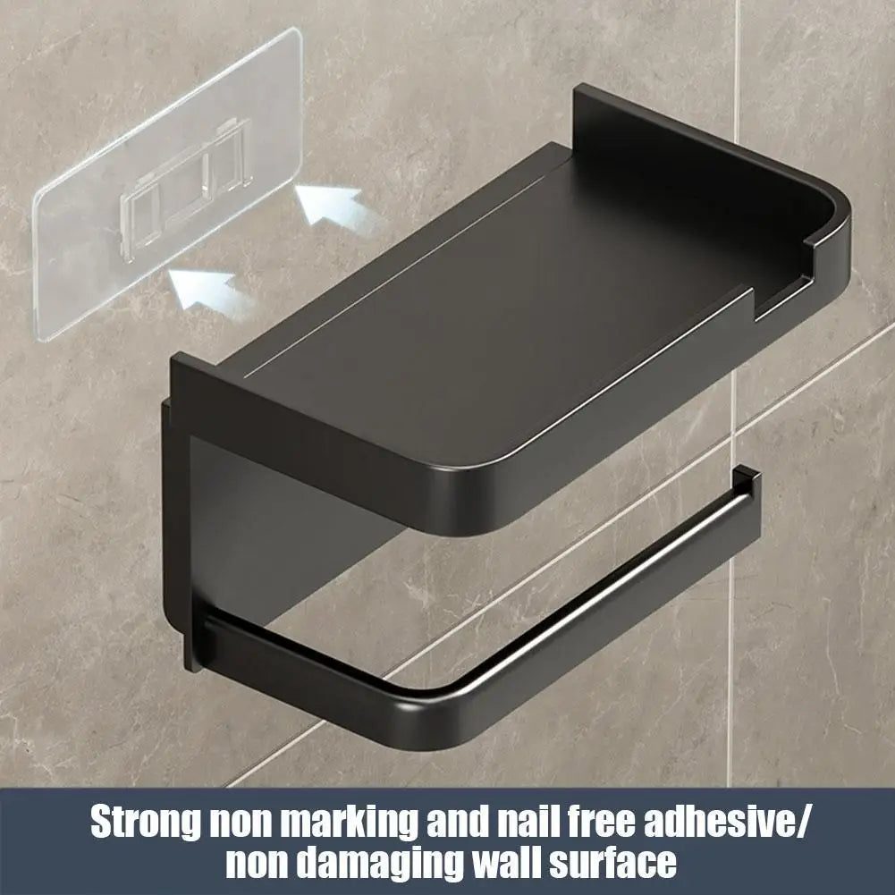 Wall Mounted Toilet Paper Holder Rustproof Thickened Plastic Storage