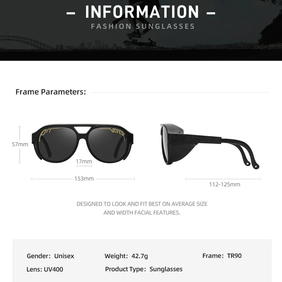 Steampunk Pit Viper Cycling Sunglasses Adult UV400 Men Women Designer