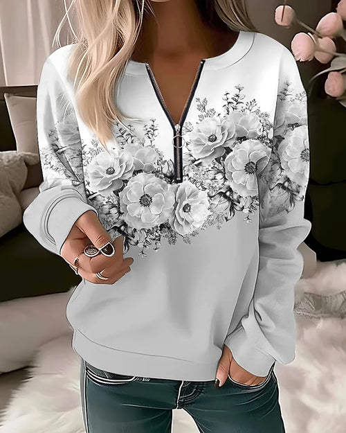 Women's Hoodies Women Fashion Floral Hoodies Flower Painting