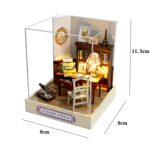 Magic Wooden Doll House Mini Kit DIY Handmade Assembly Model Building