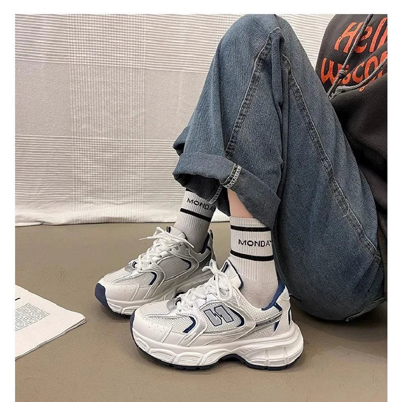 Women's Fashion Dad Shoes -Platform Mesh Running Sneakers,Breathable Casual Sports Shoes for Students,Everyday Training Shoes