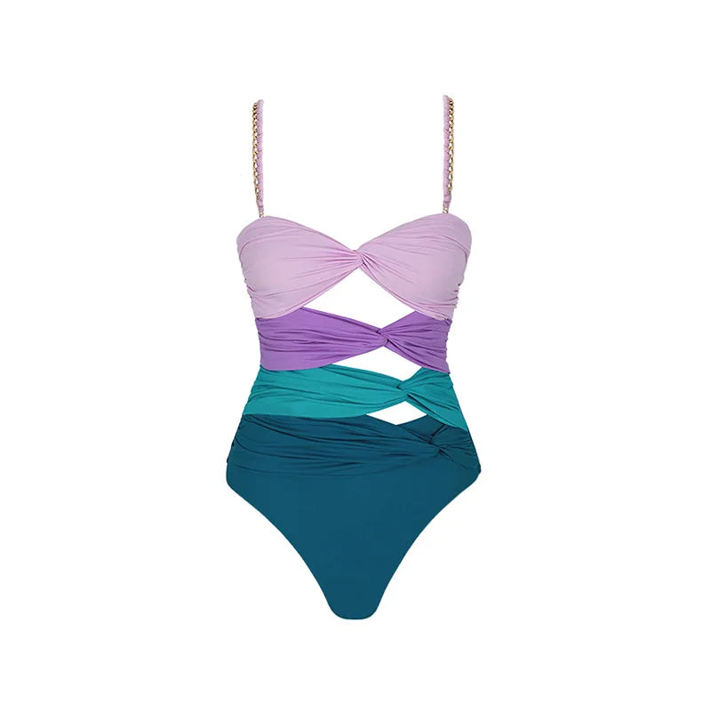 Tengweng 2024 New Women‘s Swimsuit Buttons One Piece Cover Up Swimwear