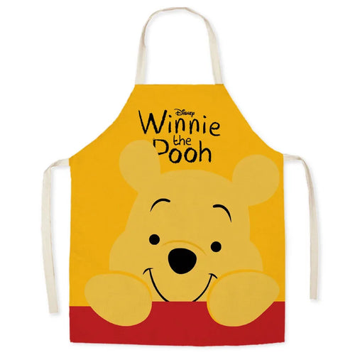 Disney Winnie the Pooh Apron Linen Cartoon Printing Apron Man Woman
