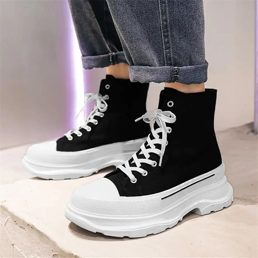 Platform Fall Spring Boots For Red High Top Sneakers Men Shoes Vintage