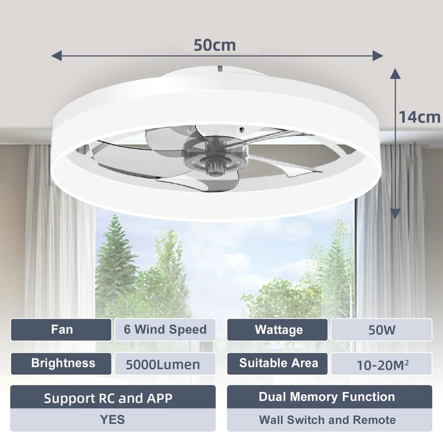 Simple LED Ceiling Fan Light Remote Control with Infinite Dimming 6