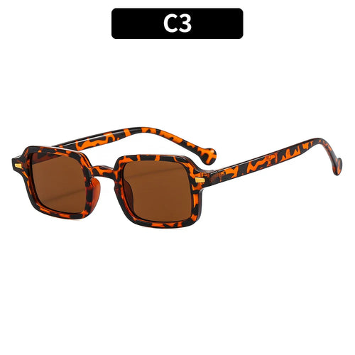 Luxurious Rectangle Sunglasses Women Oval Vintage Brand Designer