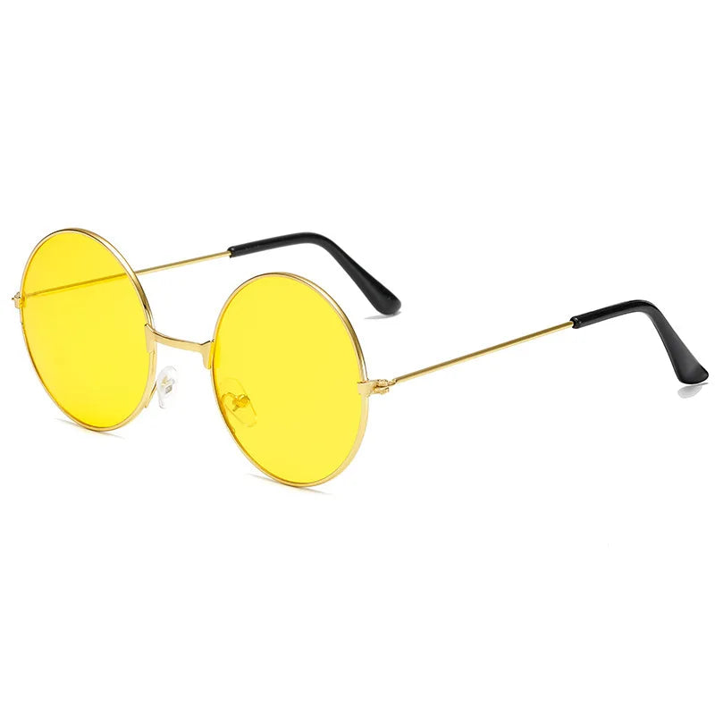 Retro Hippie Round Metal Frame Sunglasses Fashion Small Circle Sun