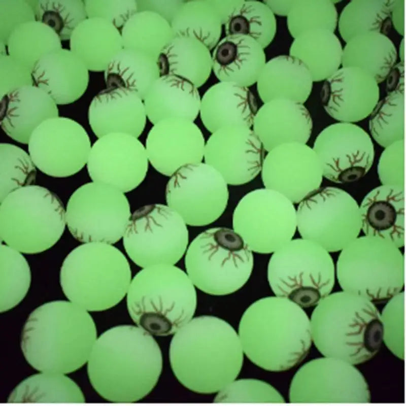 10/20/30Pcs Luminous Halloween Bouncing Balls Glow in The Dark Eyeball Scary Rubber Balls Toy for Halloween Party Favors Supply