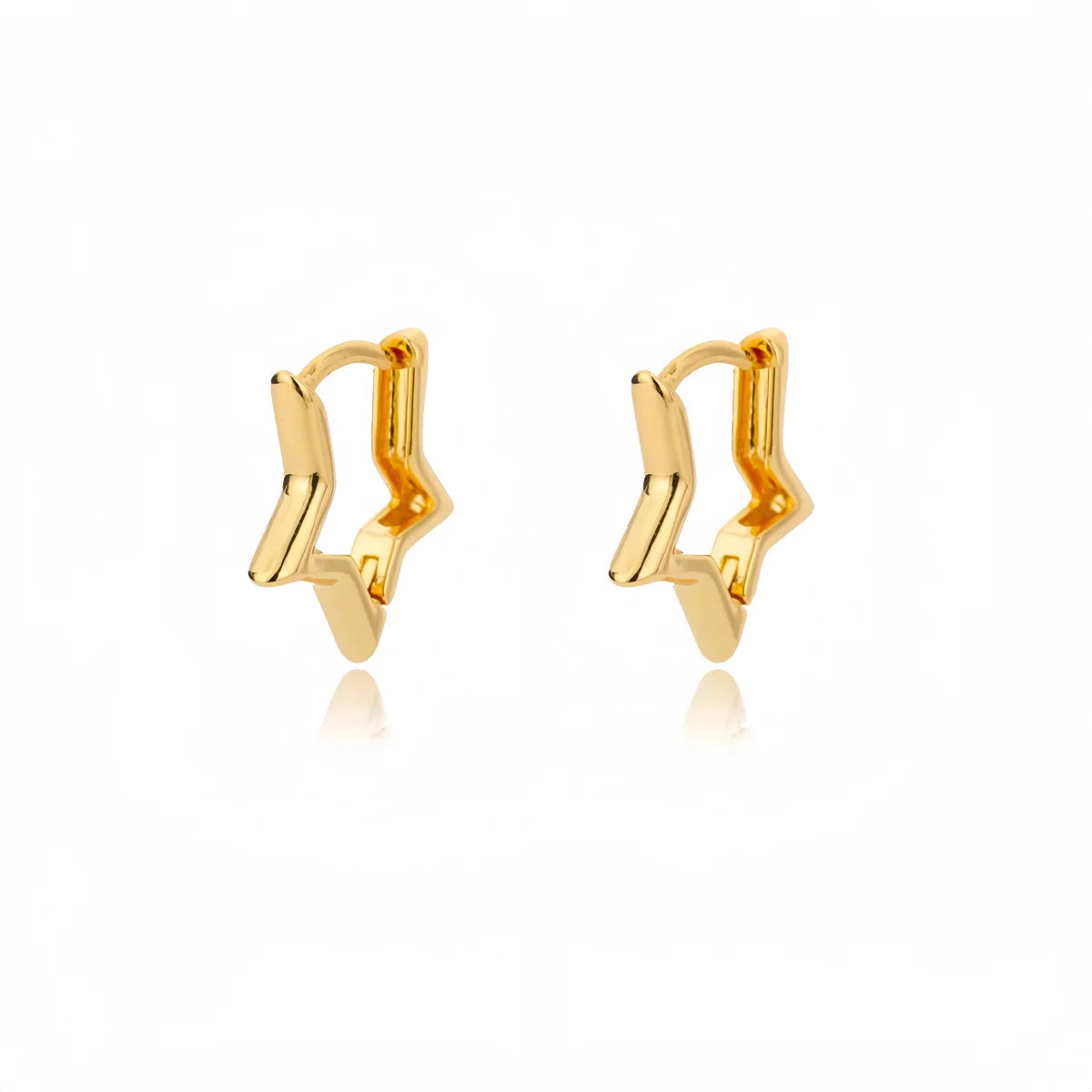 Geometric Star Earrings For Women Stainless Steel Star Hoop Earring