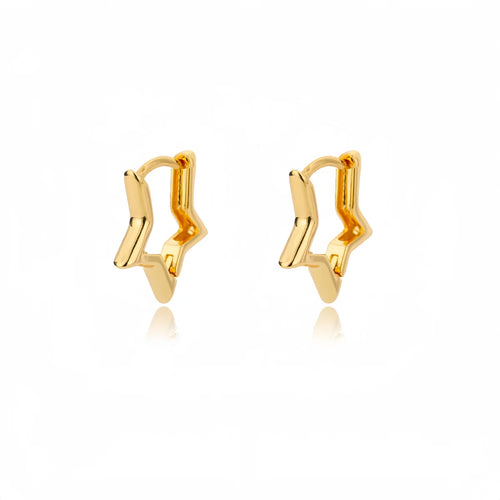 Geometric Star Earrings For Women Stainless Steel Star Hoop Earring