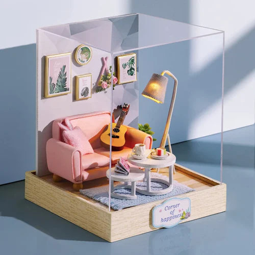 Magic Wooden Doll House Mini Kit DIY Handmade Assembly Model Building