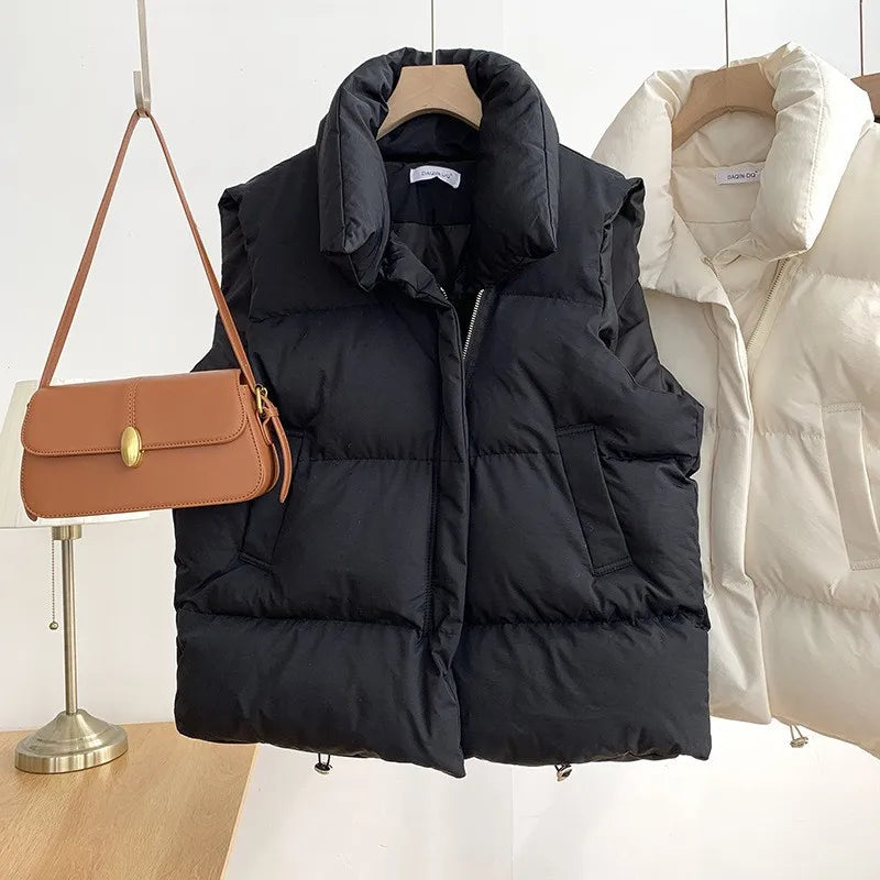 Women Fashion Autumn New 2024 Stand Collar Elegant Down Coats Warm