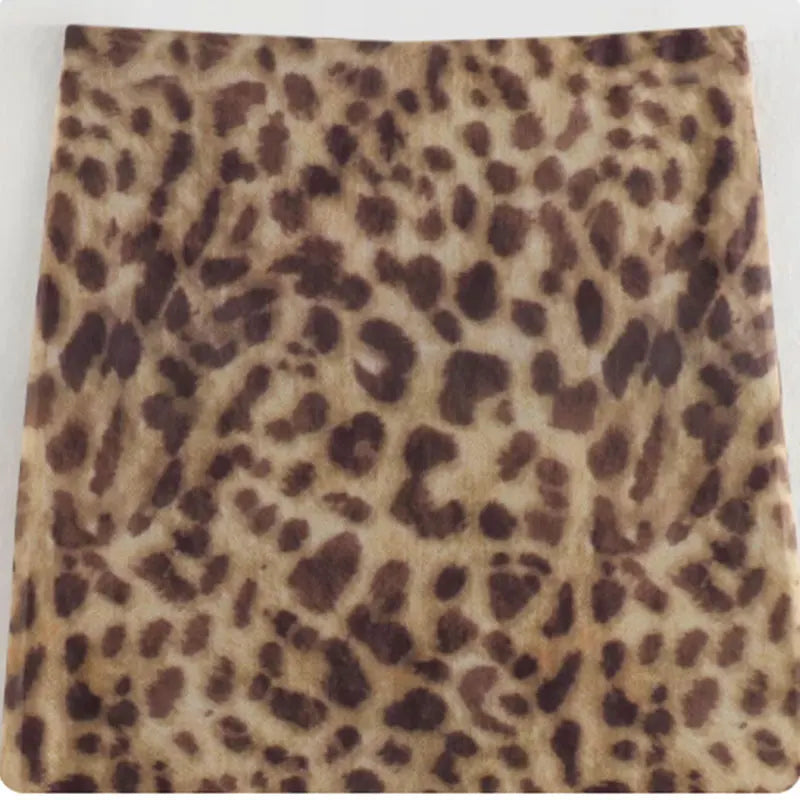 Women Leopard Tulle Midi Skirt 2024 Summer Fashion High Waist