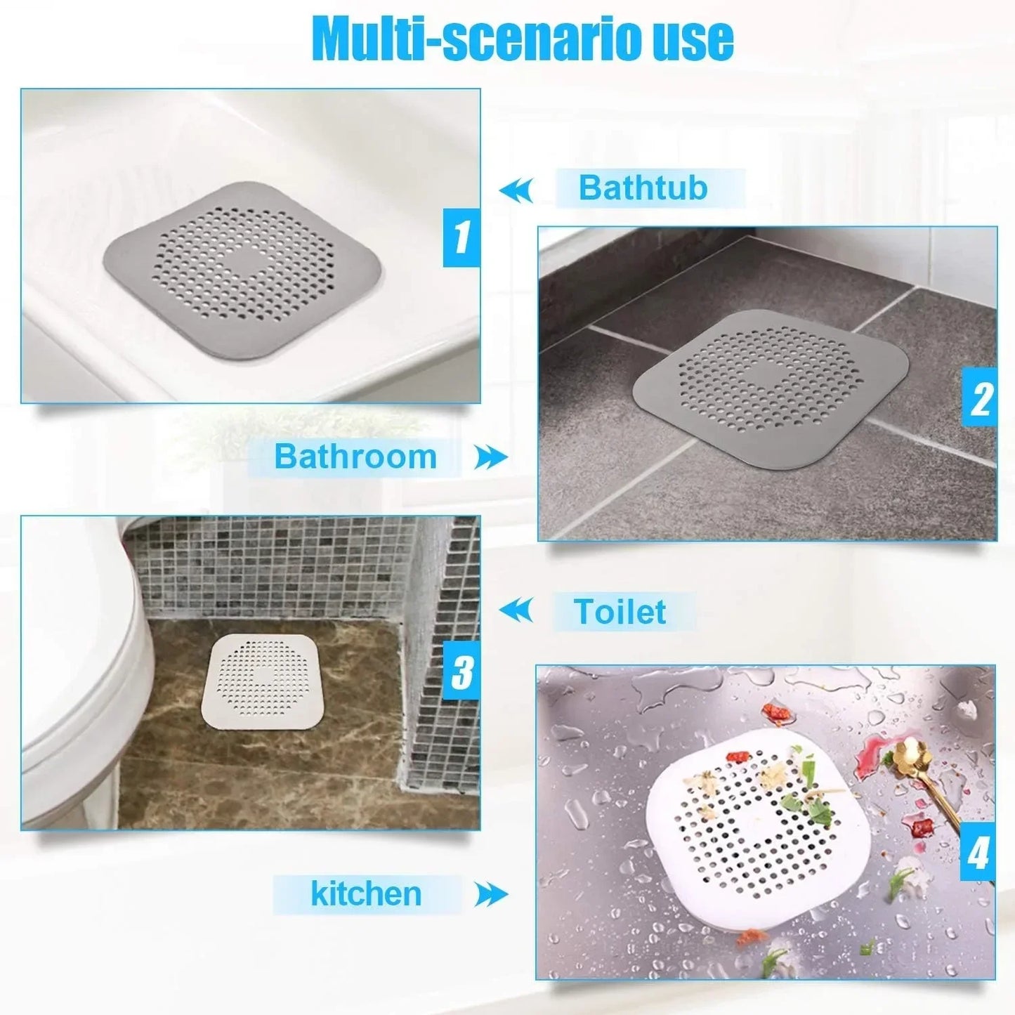 Sewer with Suction Cup, Floor Drain Mat, Kitchen, Bathroom, Anti