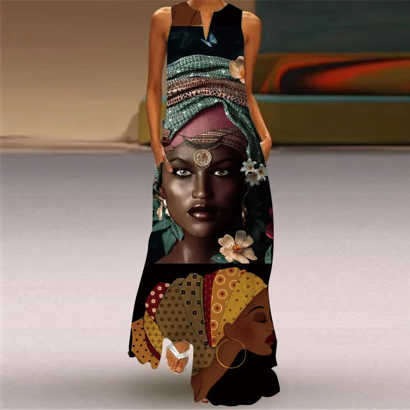 New African Women's Long Dresses Spring/Summer Fashion Bohemian Beach