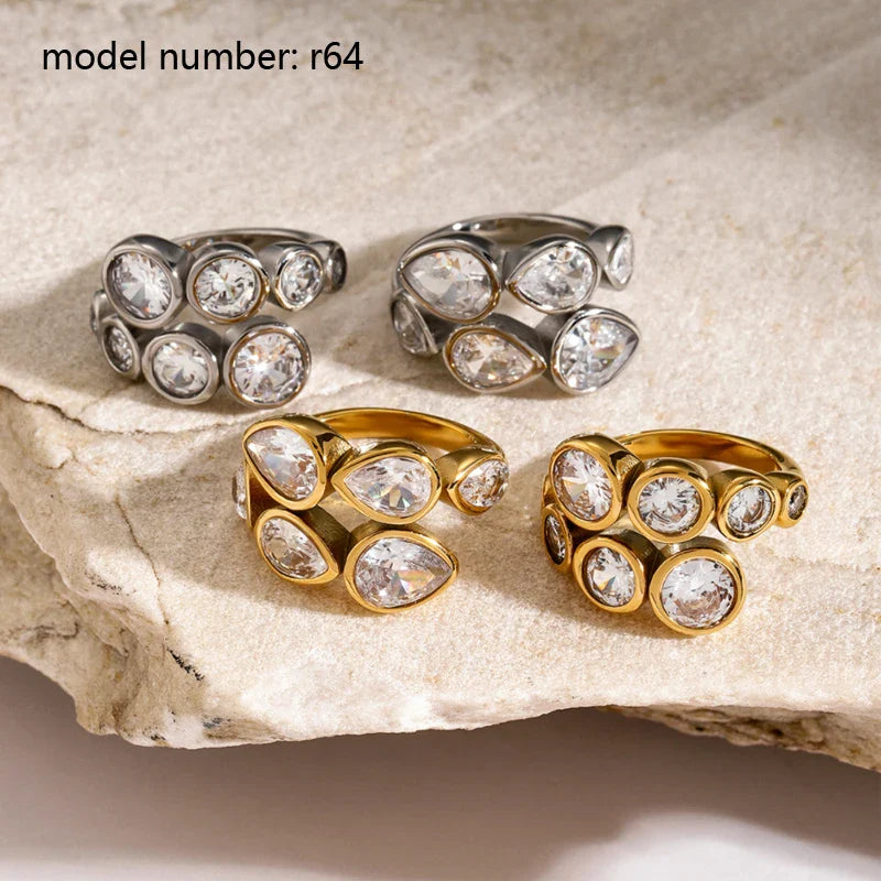 Fashion Simple Stainless Steel Rings For Women Gold Color Smooth