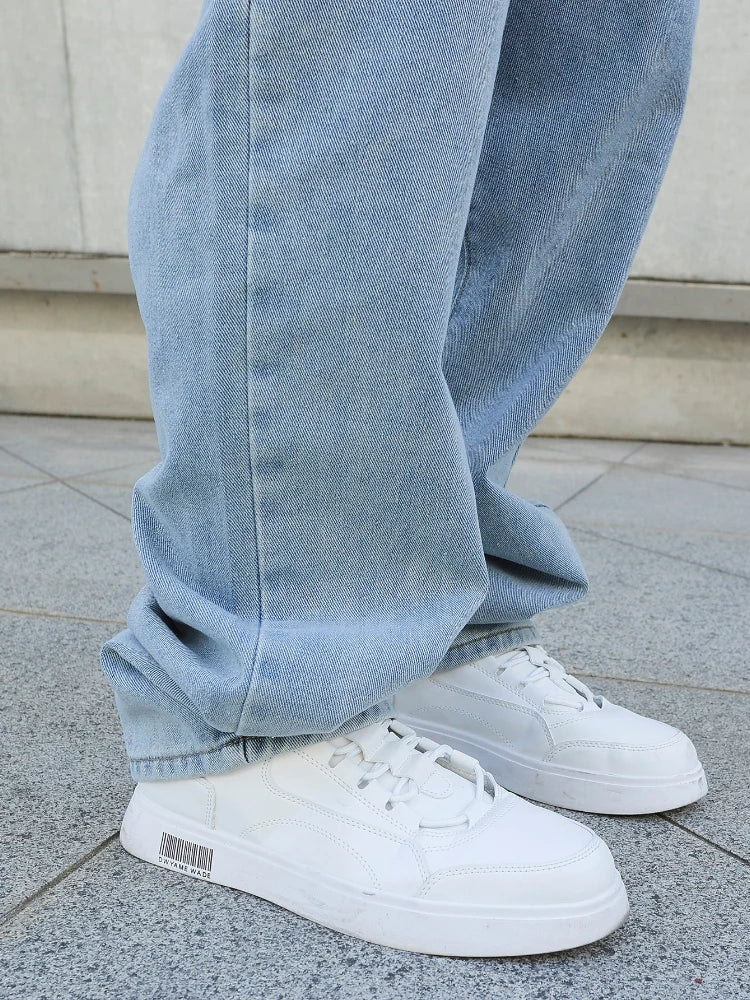 Spring Autumn Men Baggy Jeans Oversize Straight Loose Casual Denim